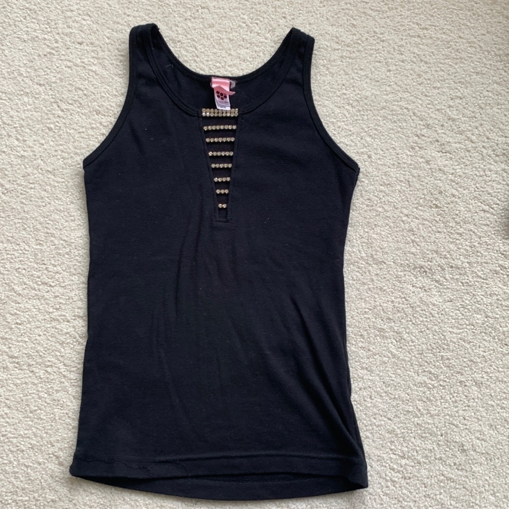 American Apparel Black tank with rhinestones